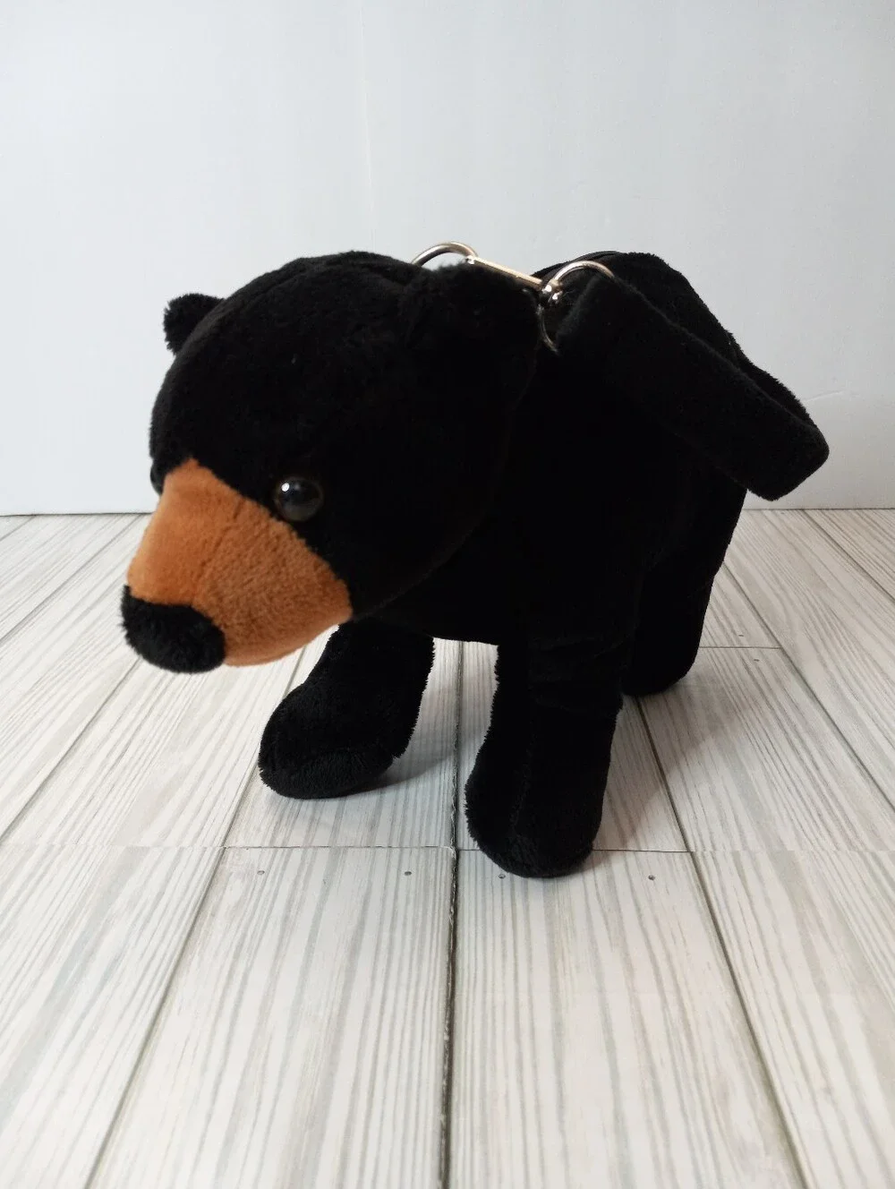 Vintage 2006 Retired Wishpets SURA Baby Black Bear Stuffed Animal Purse